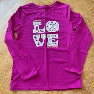 Cat & Jack Girls 10/12 Longsleeves (2) “happy Thanksgiving” and “LOVE” graphics